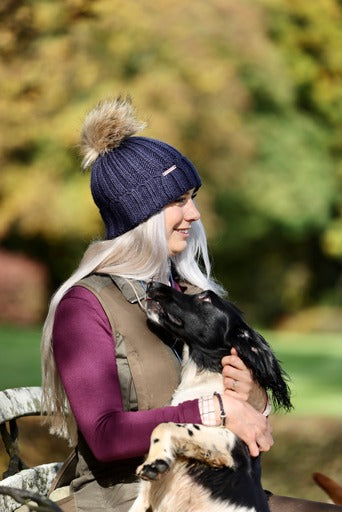 Raccoon Fur PomPom Hat