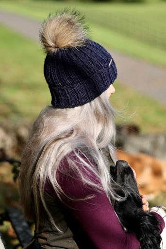 Raccoon Fur PomPom Hat
